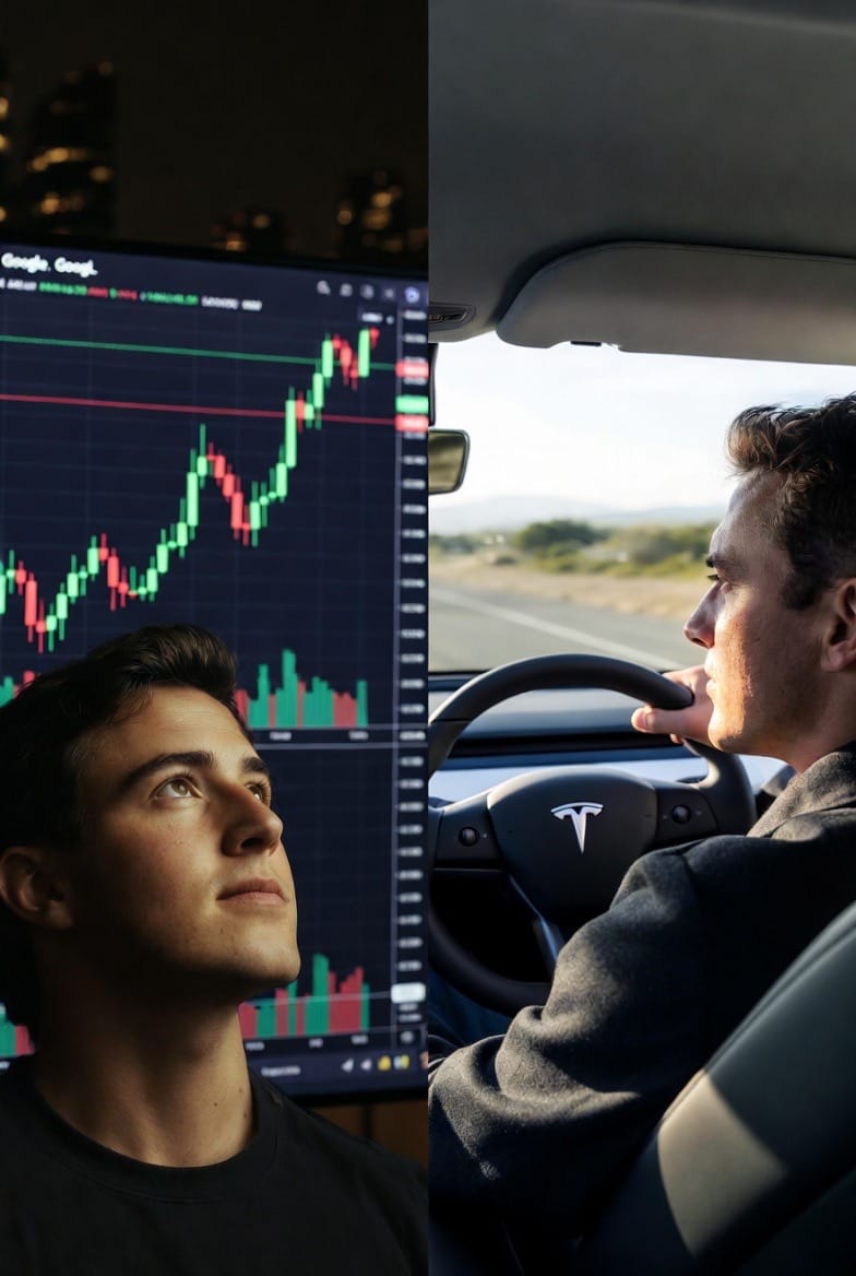 Gráfico de valorização da Tesla de 2014 a 2024 ilustrando paciência e metodologia no investimento